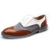zyyzym men brogue shoes leather 2021 spring autumn new fashion mens round british formal shoes flat leather men dress shoes