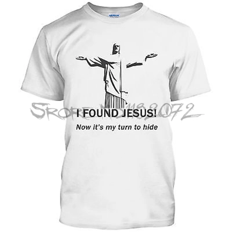 Летняя белая футболка для мужчин брендовые футболки I FOUND JESUS Мужская Забавный