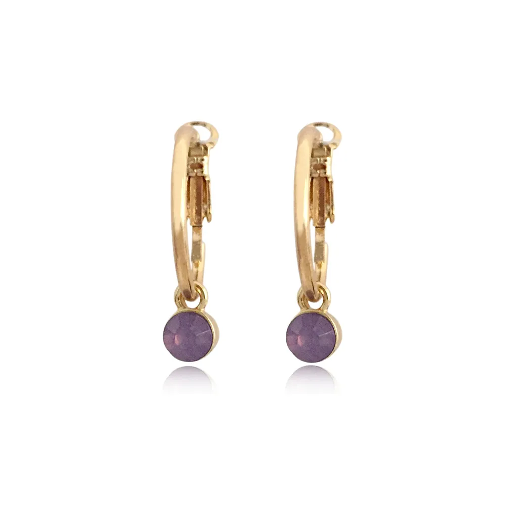 ZE28271-2VIOLET Сексуальная серьга аксессуары маленькие золотистые серьги-кольца Модные 5 цветов акриловые каменные серьги - Окраска металла: ZE28271-2VIOLET