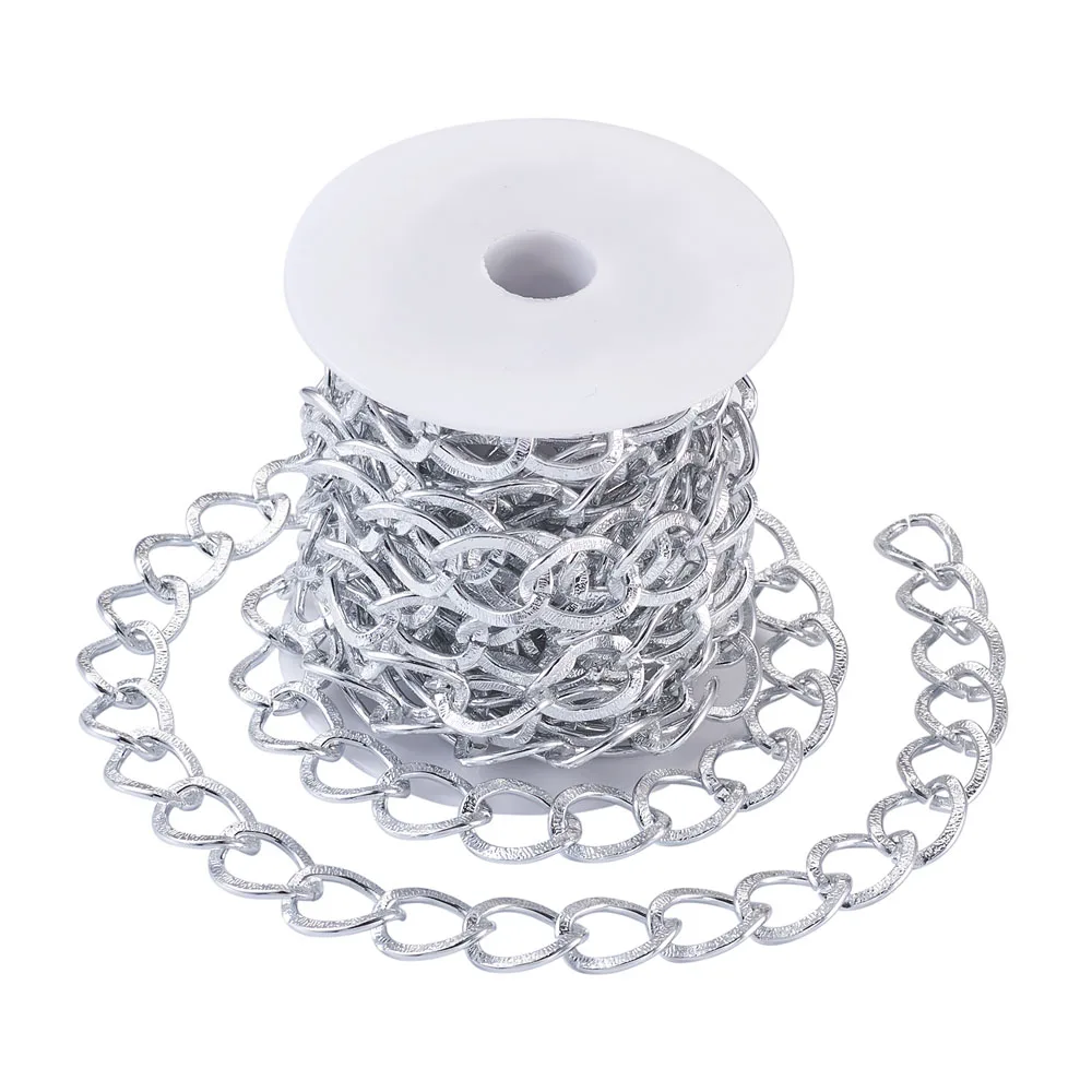 

5M Aluminum Twisted Cross Chain Link Chain Unwelded Unisex Chunky Punk Long Curb Chains for Necklace Bracelet Jewelry Making