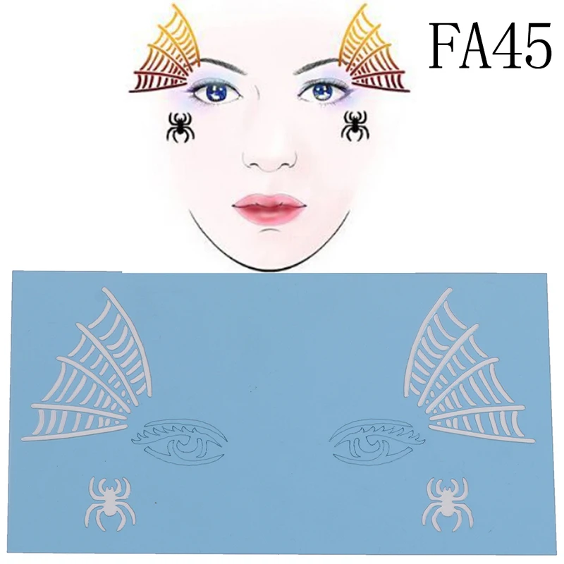 10 стилей многоразовая мягкая краска для лица фотография трафарет татуировки