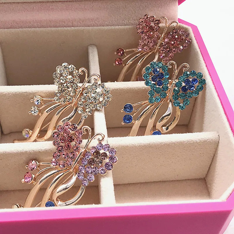 Женская позолоченная брошь в форме цветка свадебный букет стразы бижутерия