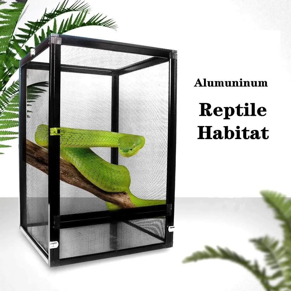 Reptile Rainforest Habitat Aluminium Open Air Screen Cage Small Animal Terrarium Easy Assembly