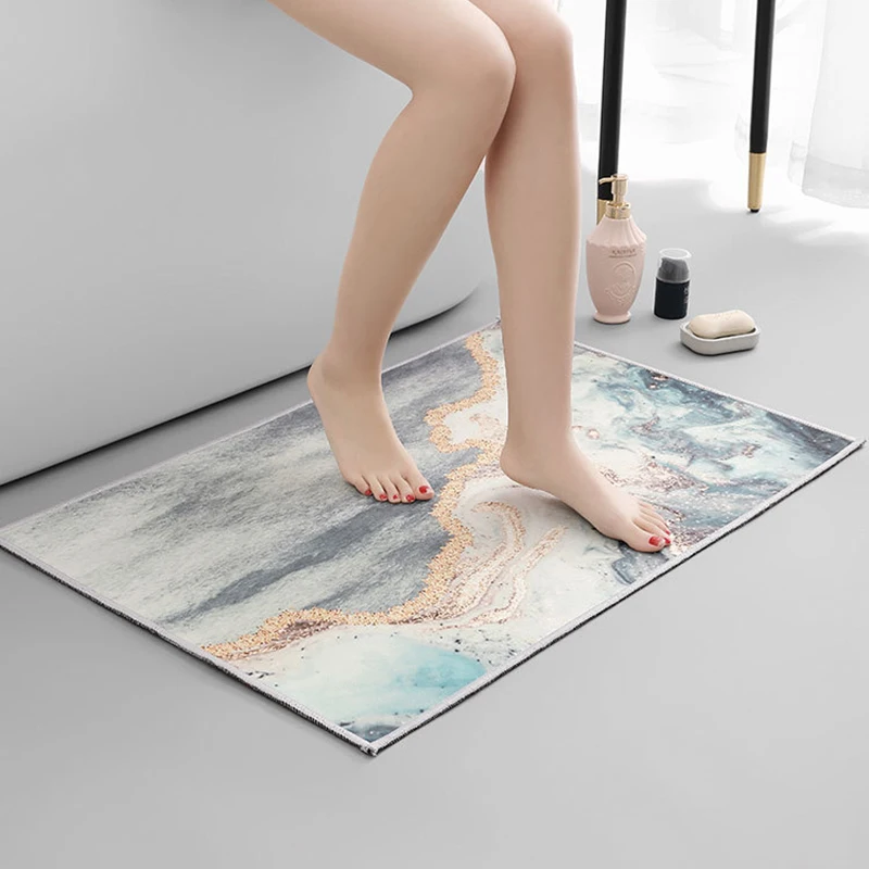 

Нескользящие коврики для ванной, моющийся Придверный коврик для кухни, гостиной, впитывающий Быстросохнущий напольный ковер для туалета, д...