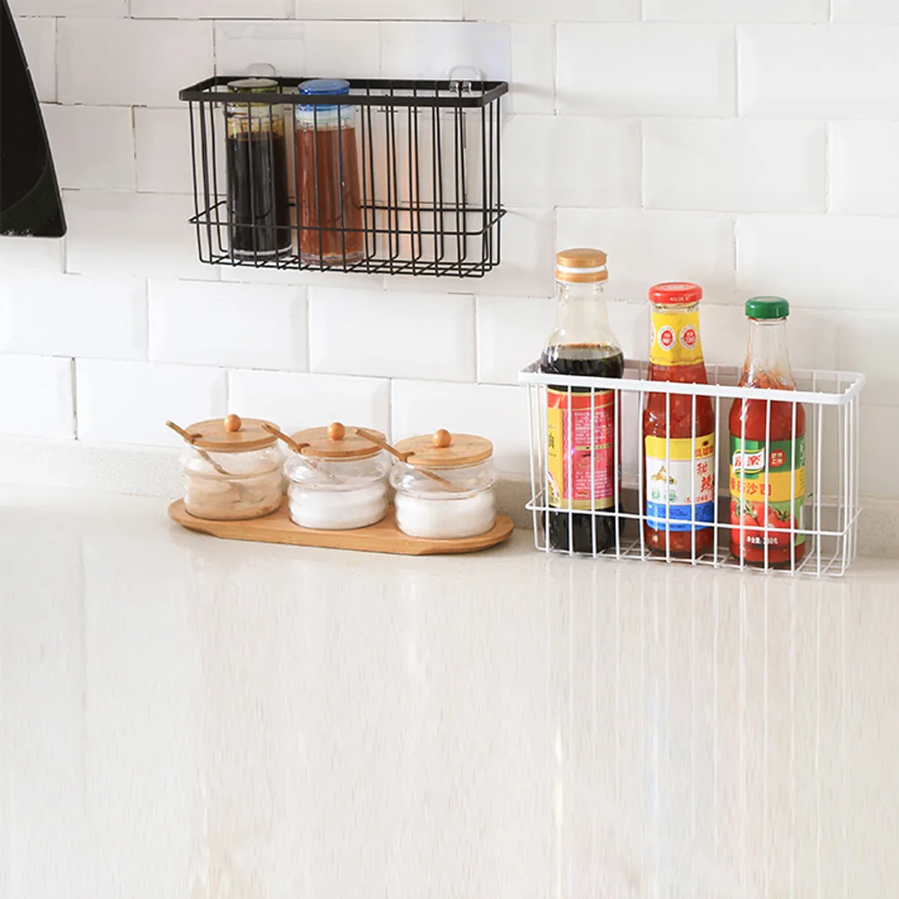 Самоклеящийся стеллаж для хранения на кухню сетчатый ящик прочный клей ванной