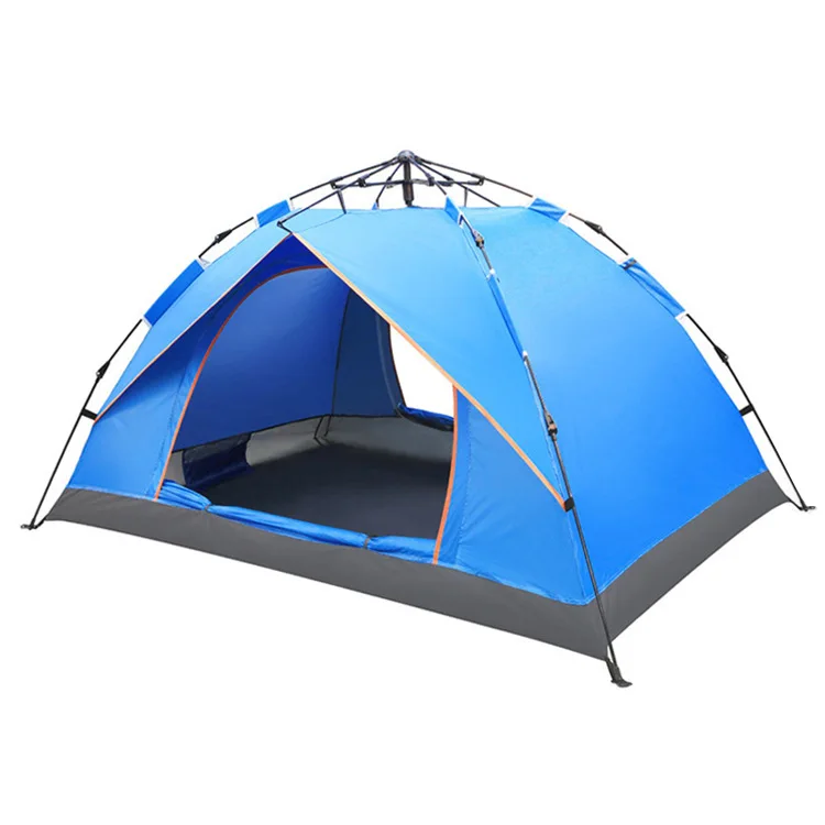 Туристическая двухслойная палатка на 3-4 человек непродуваемая