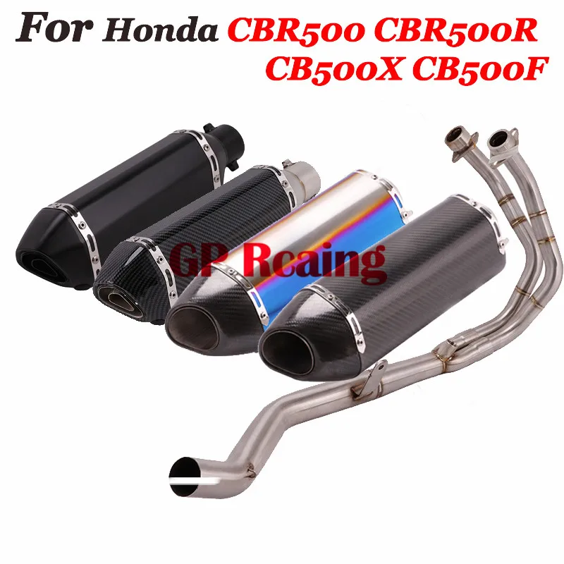

Выхлопная труба для Honda CBR500 CB500X CB500F CBR500R, глушитель из углеродного волокна с глушителем дБ