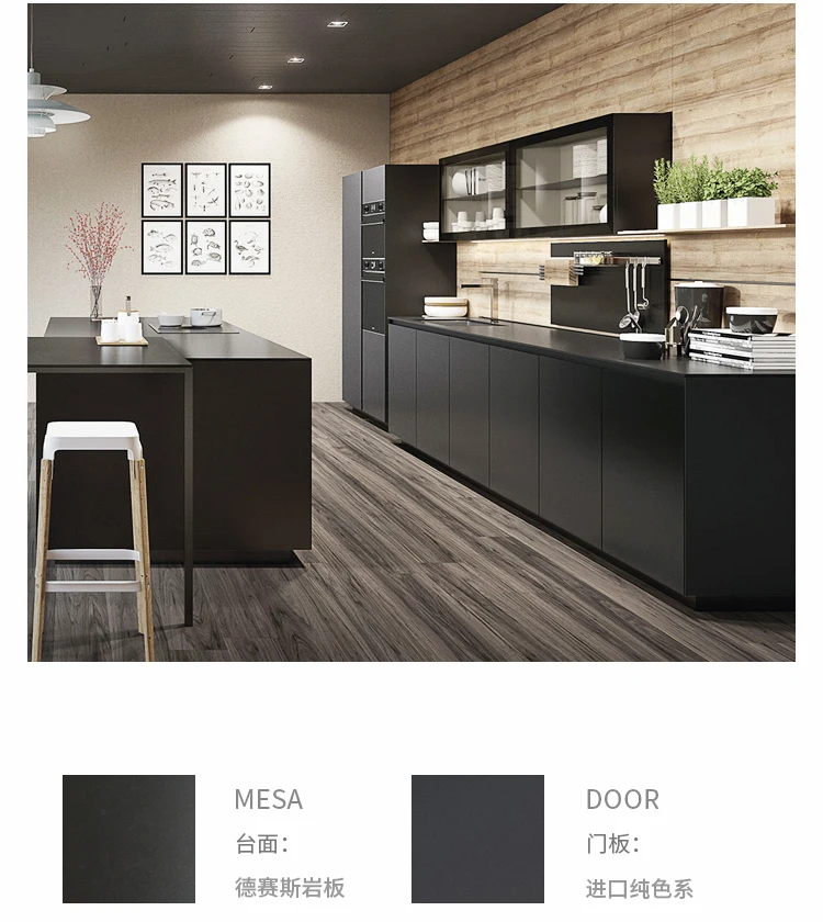 Черный матовый лак европейский стиль готовый кухонный шкаф на заказ|kitchen cabinet|kitchen