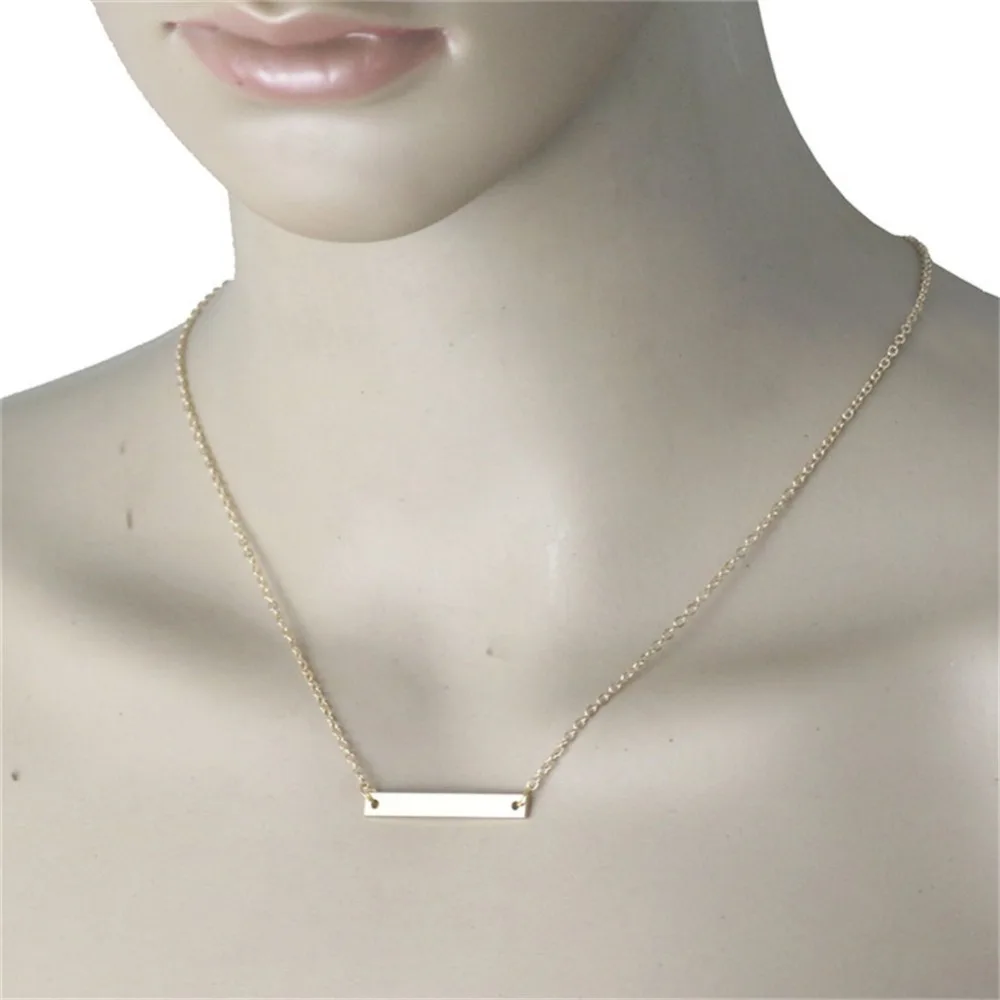 Новое персонализированное ожерелье с пустой панелью изысканная Золотая
