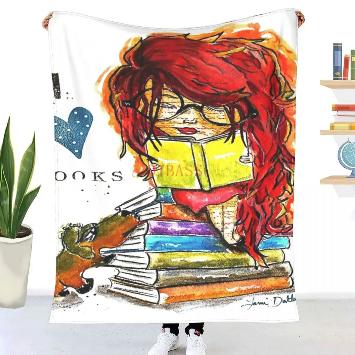 

I Love Books 3D Printed Flannel Throw Blanket Bedspread Sofa blankets