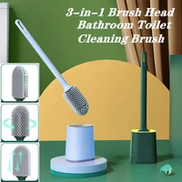3 in 1 toilet brush multifunctional silicone toilet brush and container deep cleaning toilet brushes with quick drying holder