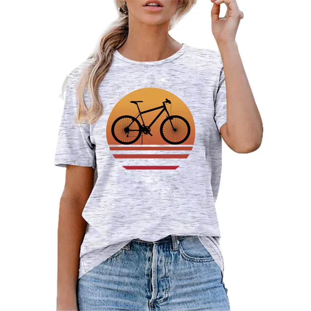 Велосипедные блузки с оранжевым принтом солнца женские модные большого размера