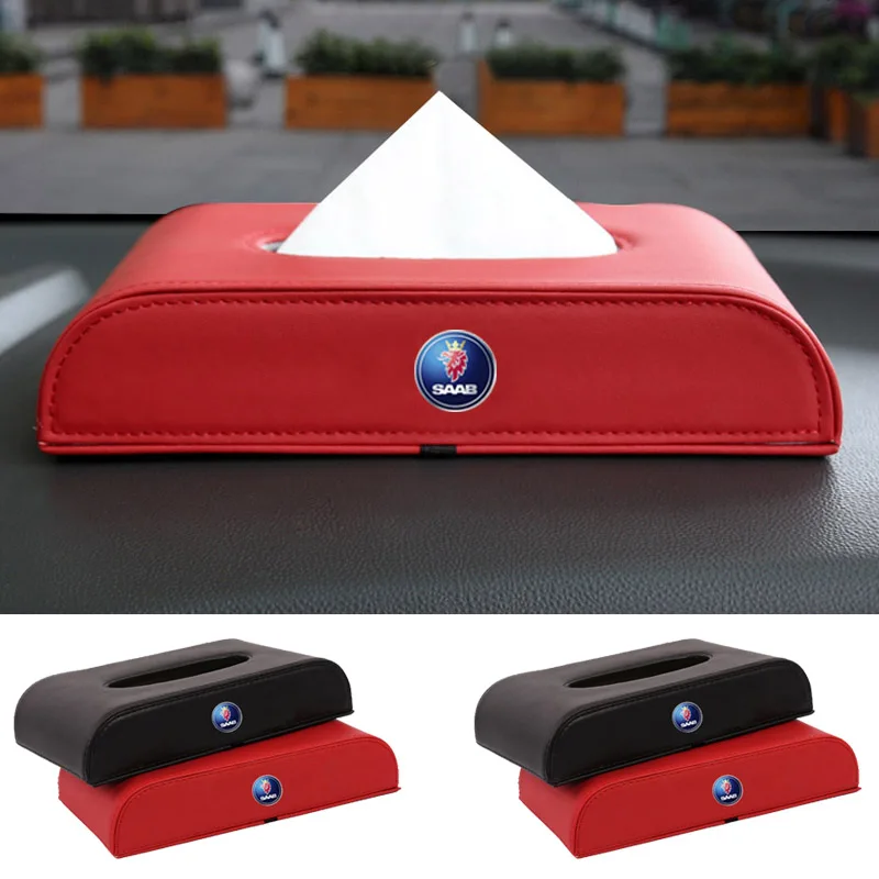 

1Pcs Car Tissue Box Creative Napkin Holder Box Back Seat Tissue Organizer For Saab 9-3 9-5 900 9000 Saab 93 95 Turbo X Monster