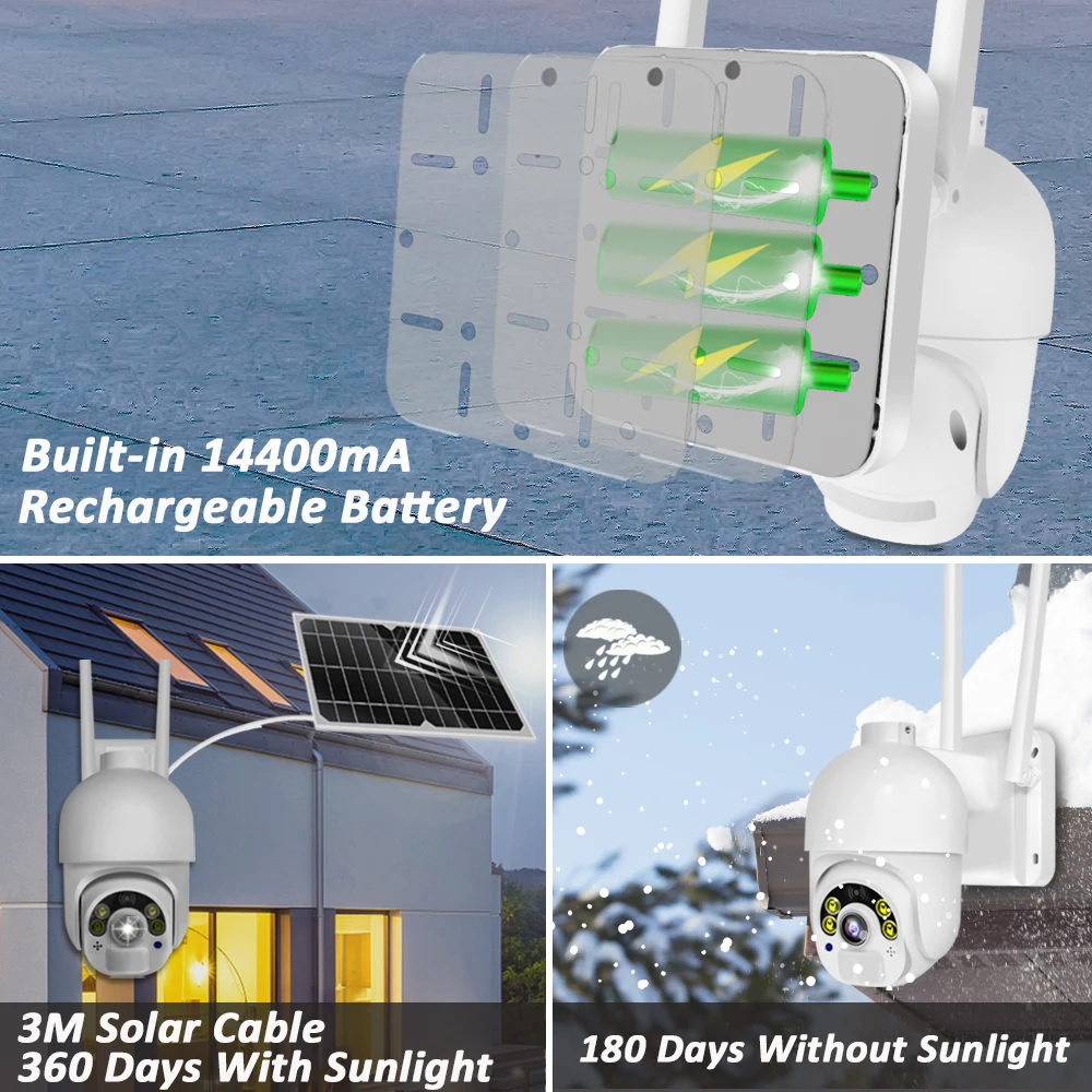 IP-камера наружная беспроводная со встроенным аккумулятором 4G Sim-картой 1080P |