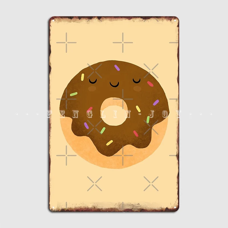 

Сонный металлический плакат в виде шоколадного пончика, настенный плакат в виде пещеры, клуба, бара, винтажный Настенный декор, жестяной пла...