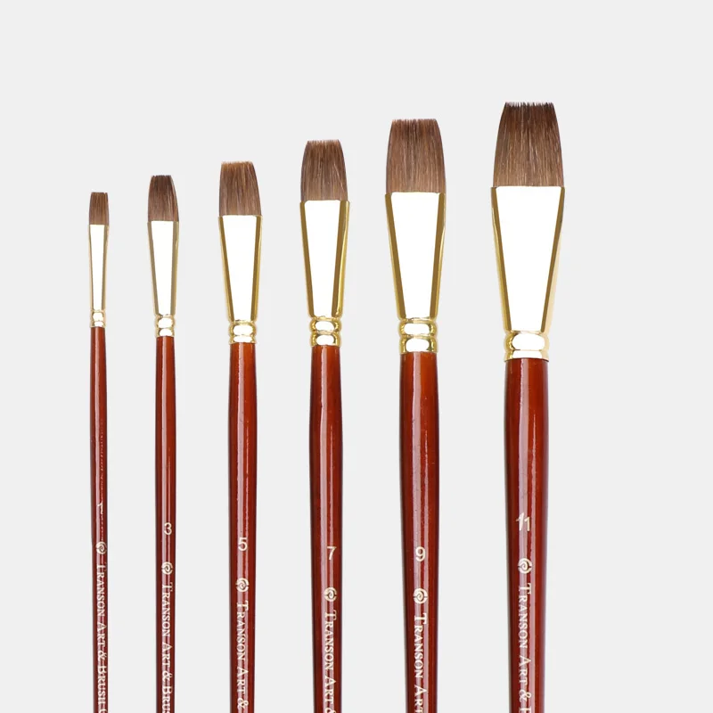 Плоская кисть для окрашивания волос художественная профессиональная акварели