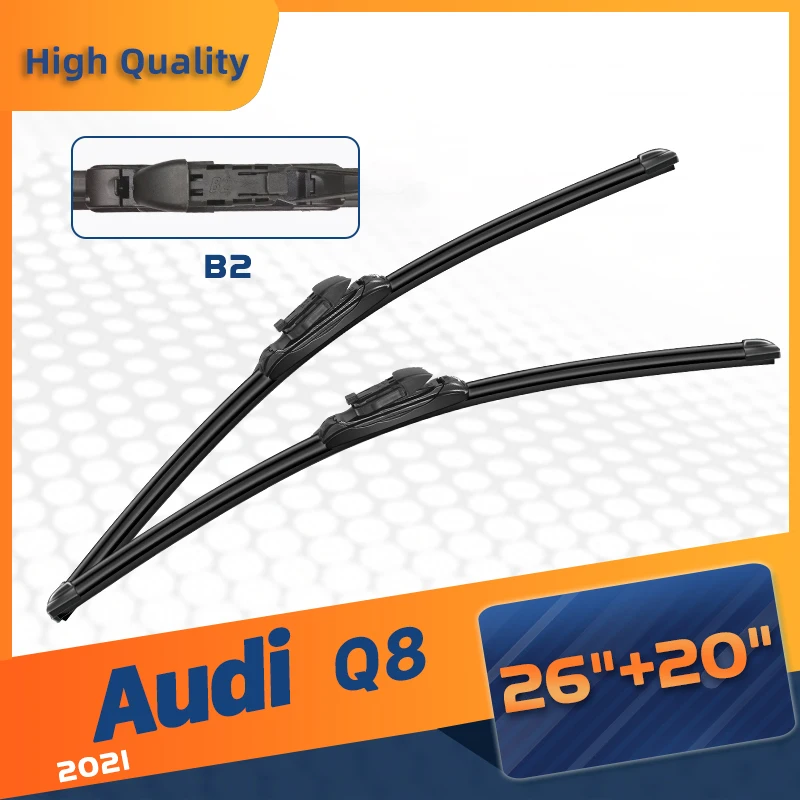 

CELANOVA Windshield Wiper Blade For Audi Q8 2021 26"+20" Frameless Windscreen Rubber Wipers