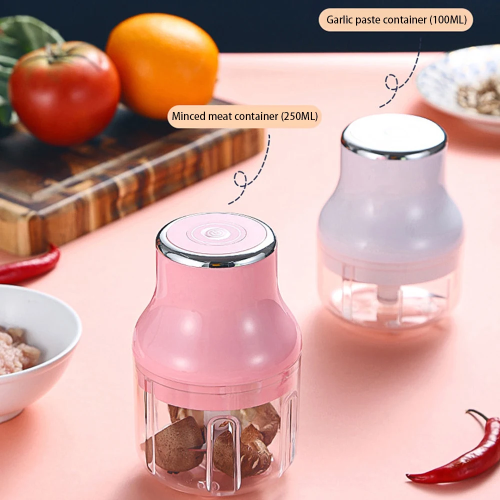 

100-250ML Wireless Electric Household Food Supplement Cook Machine Portable Garlic Masher Mini Meat Grinder Baby Food Supplement