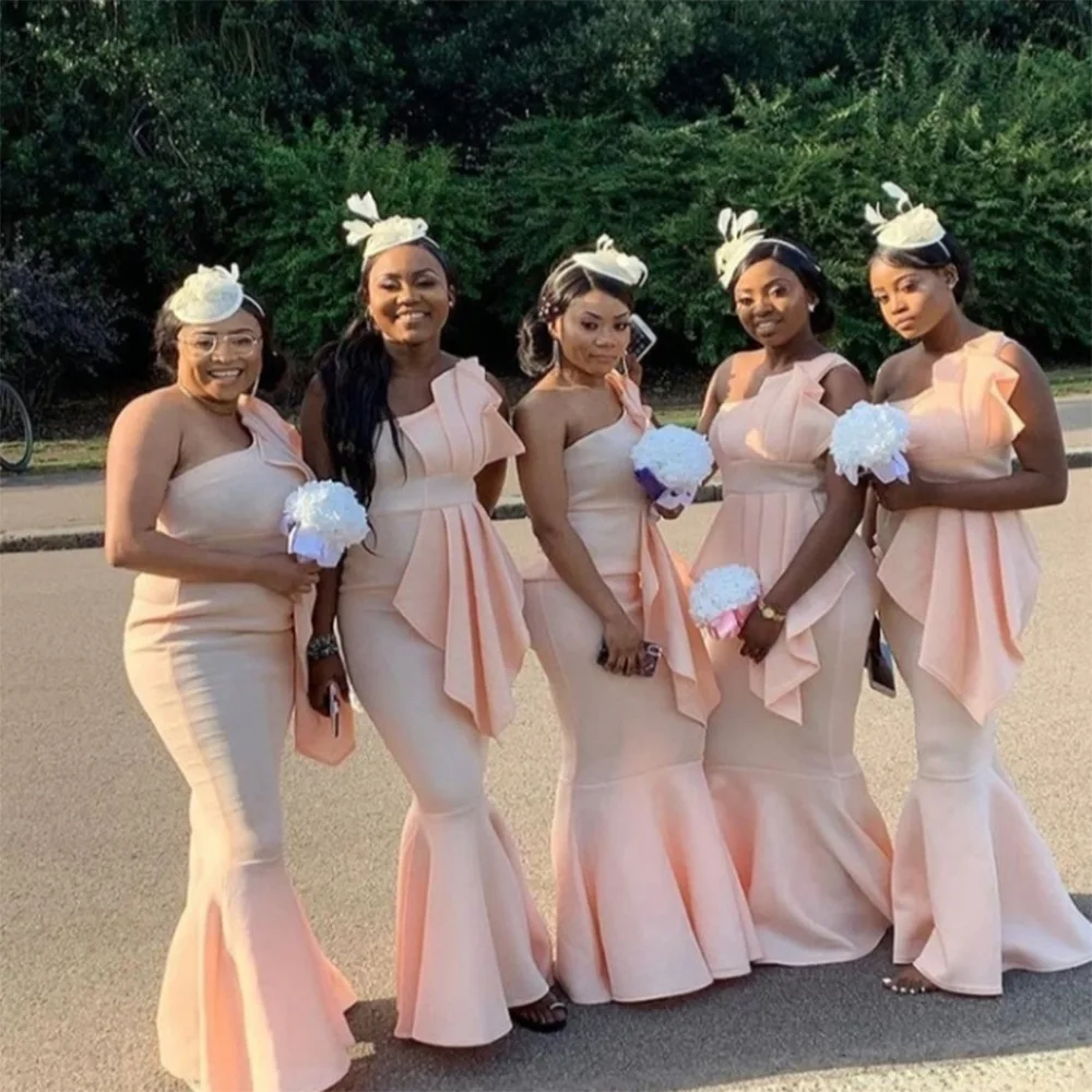 

2021 Summer Women Maxi Party Dresses Bodycn Pink One Shoulder Ruffles Dress Celebrate Event Occasion Female Robes Gowns Prom