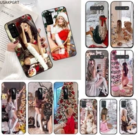 sexy christmas girl phone case for samsung s20 plus ultra s6 s7 edge s8 s9 plus s10 5g lite 2020