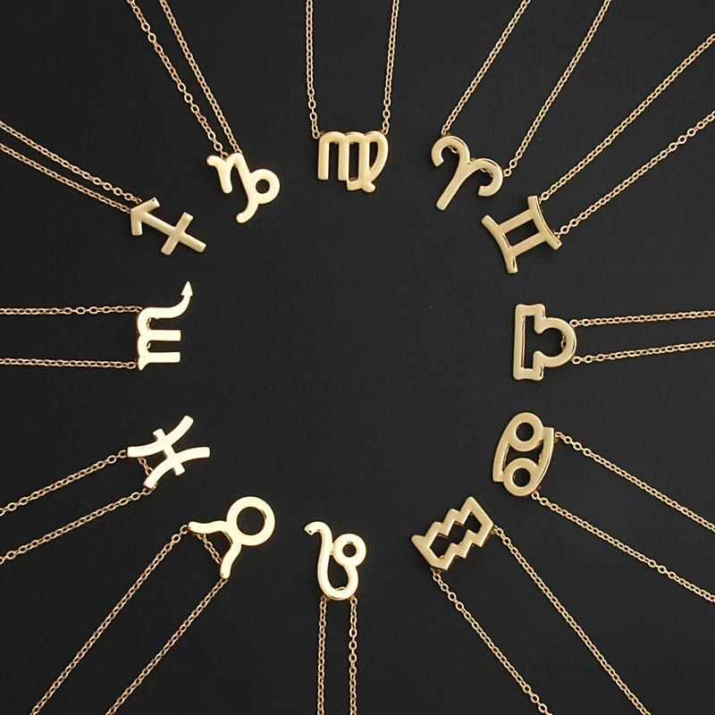 12 знаков зодиака ожерелья с подарочной картой подвеска созвездия Золотые Цепи