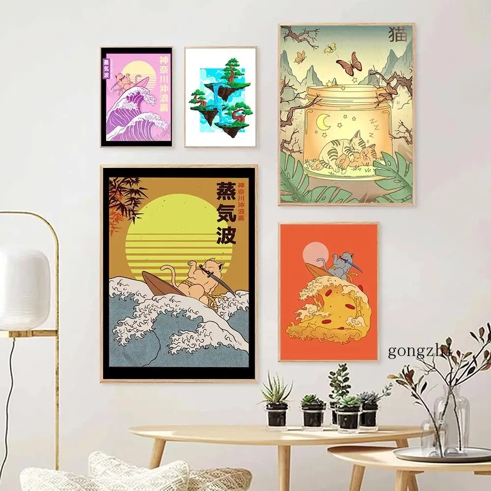 Японский самурайский город Осака классический выставочный плакат винтажная