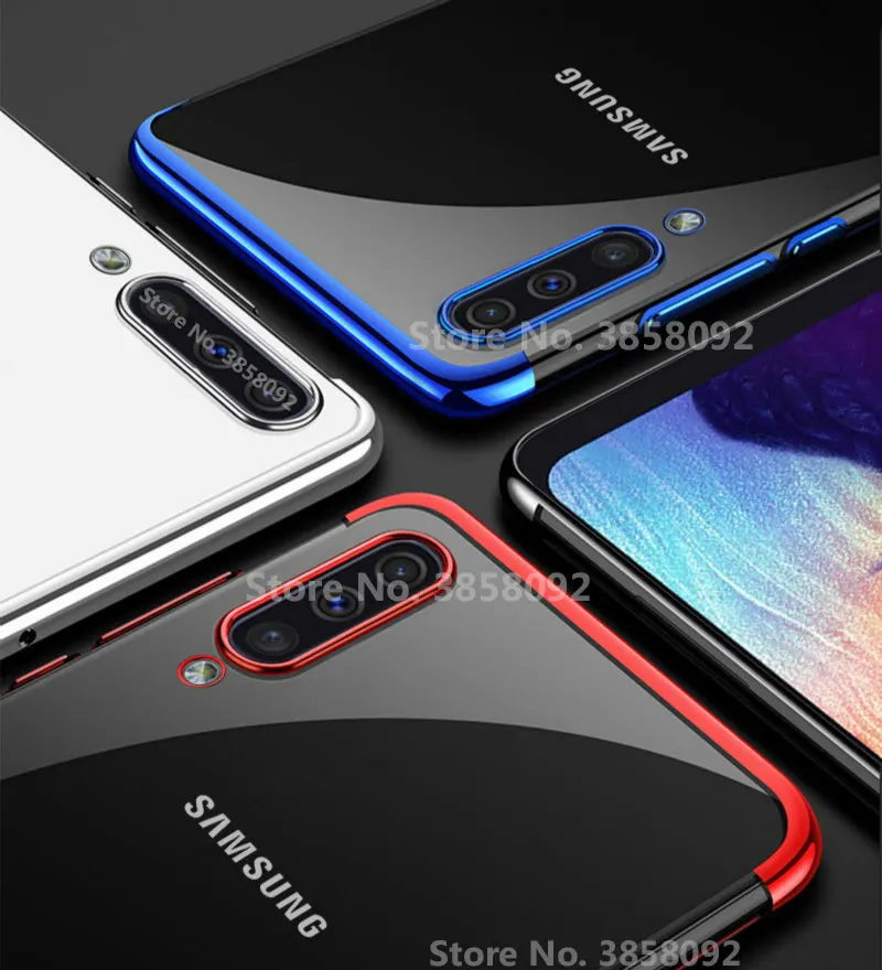 Мягкий ТПУ чехол для Samsung Galaxy A50 A30 A10 A20 A40 A70 роскошный силиконовый с покрытием A7 2018