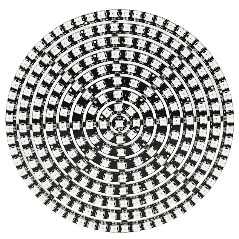 

2x WS2812 SK6812 Radius 170mm LED Ring 5050 DC5V DIY Built-in RGB Addressable LED Ring 241 Bits LEDs & 110mm 93 Bits