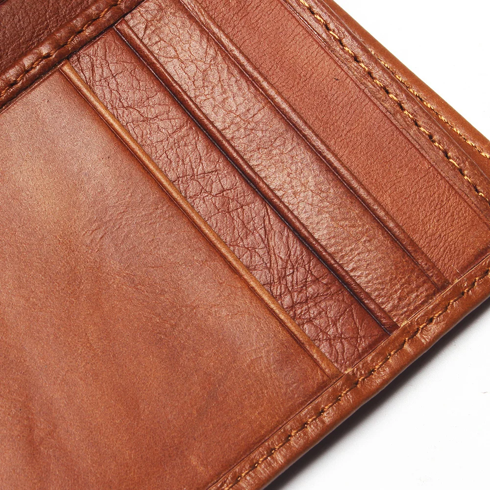 Мужской модный кошелек средней строчки из натуральной кожи мужской тонкий с