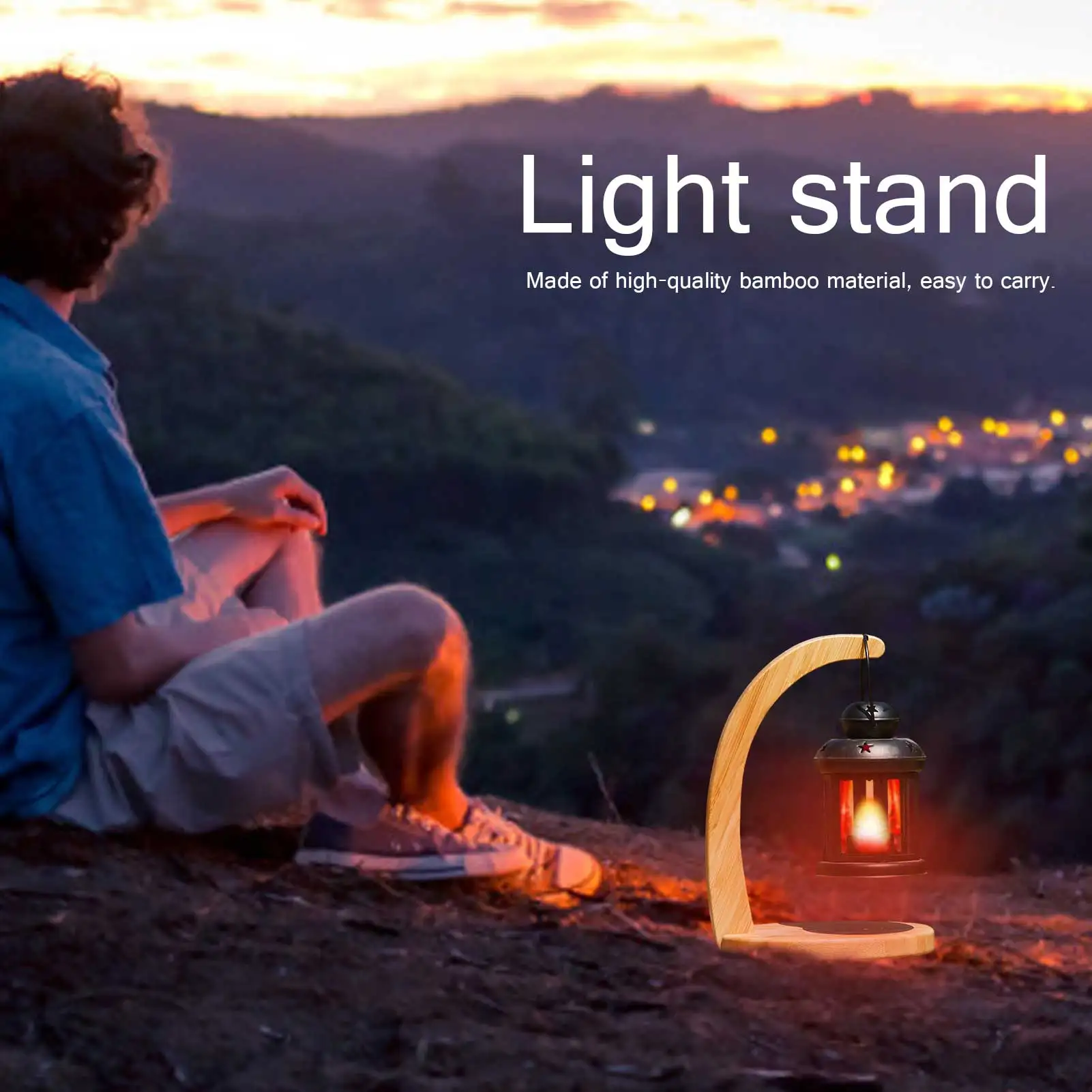 

Bamboo Banana Stand Camping Bamboo Banana Holder Tent Light Stand Outdoor Leisure Supplies For Chandelier Wind Chime Solar Light