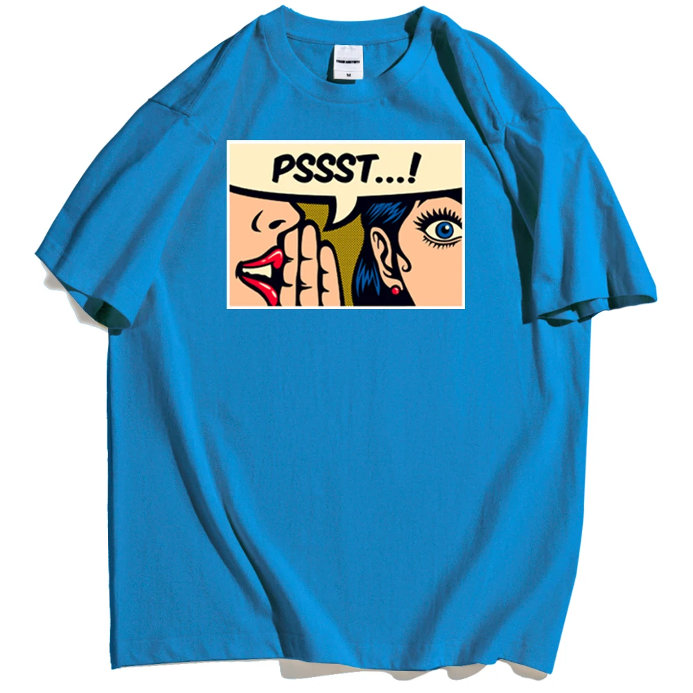 

Summer Men's T-shirt Popular Style Cartoon Personality Letter Print Pattern Round Neck Retro Top Street Trend Wild Personality