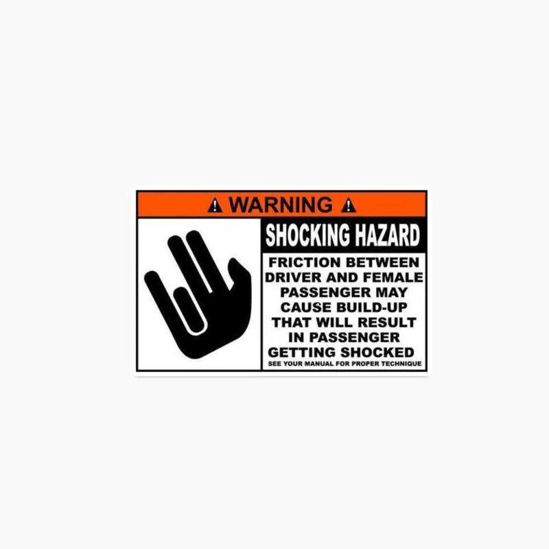 

Warning Shocking Hazard Car Sticker Vinyl Car Window Car Styling Accessories Decorative Waterproof PVC 11cm*7cm