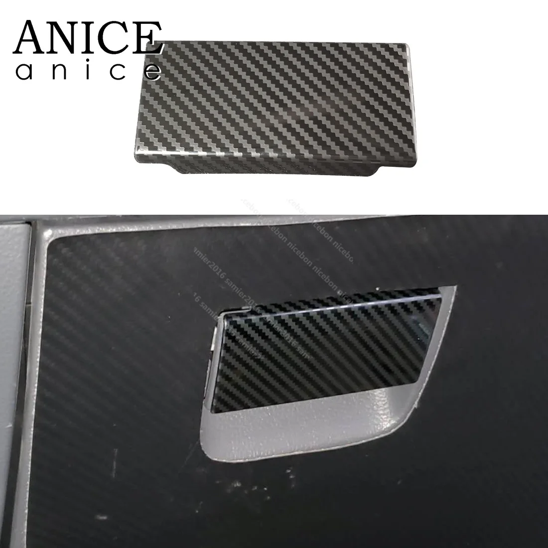 

Carbon Fiber Color Stainless Glove Boxes Cover Trim Fit for Ford Ranger 2012 2013 2014 2015 2016 2017 2018 2019 2020