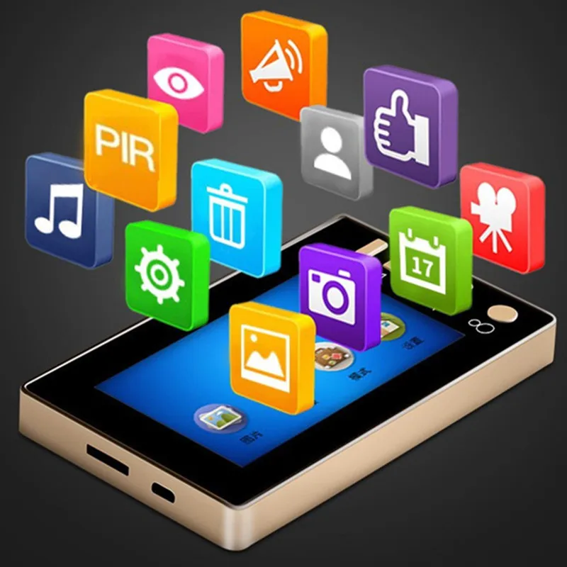 

Home 4.3 inch video doorbell HD infrared night vision photo recording smart electronic cat eye Snap shot security protection set