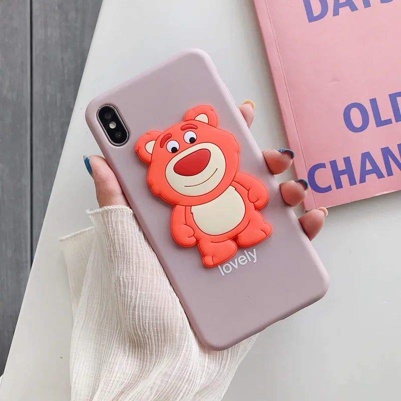 Корейский мультфильм Прекрасный 3D Клубника Медведь динозавр чехол для телефона