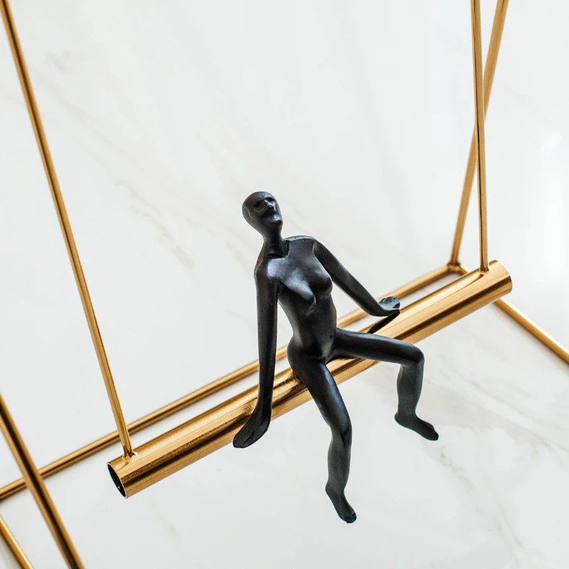 Абстрактная Статуэтка из смолы для медитации Металлическая статуэтка ручной