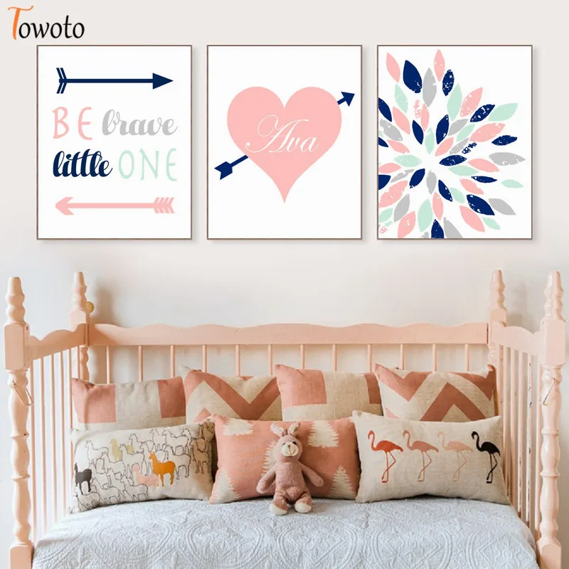 Пастельная розовая Картина на холсте вдохновение цитаты плакаты и принты для