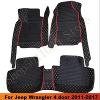 car floor mats for jeep wrangler 4 door 2011 2012 2013 2014 2015 2016 2017 custom foot pads automobile carpet cover car mats