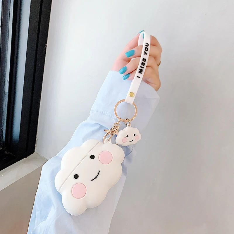 3D Cute Cartoon Clouds Soft Silicone Shockproof Case For Apple Airpods 1 2 Pro Wireless bluetooth Earphone Protect Cover Pendant |