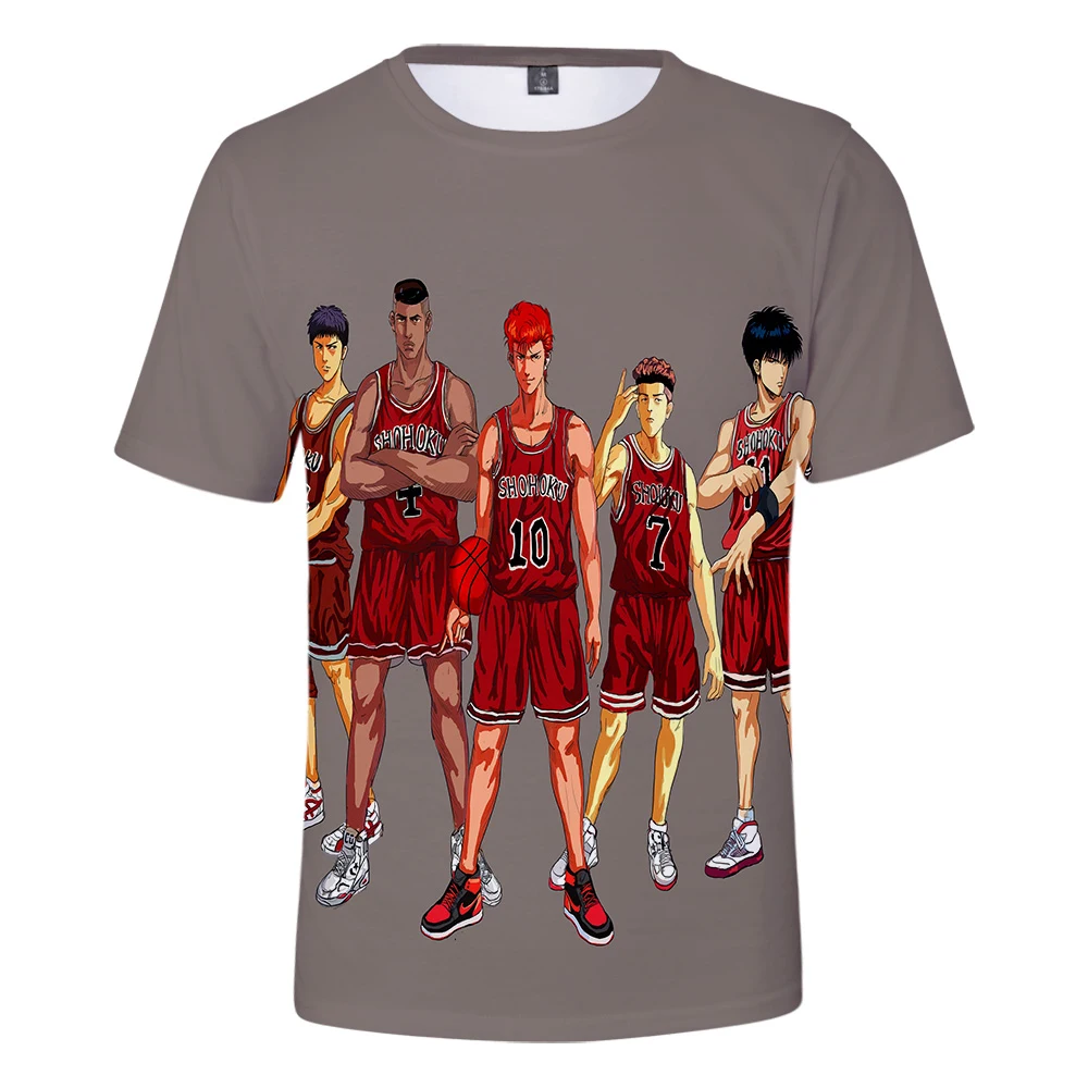 Модная белая футболка с 3D принтом Классическая аниме Slam Dunk для мужчин и женщин