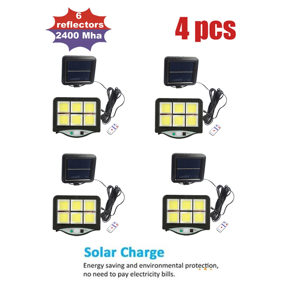 

seperable Outdoor Solar Wall lamp Motion Sensor solar lights 120LED IP65 Waterproof 6 Head Patio Garage security lighting indoor