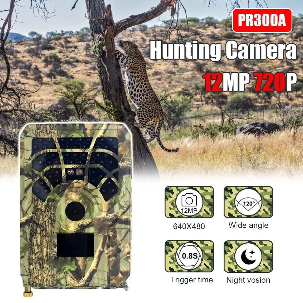 PR300A охотничья тропа камера 12 МП 720P IP56 пассивный инфракрасный датчик