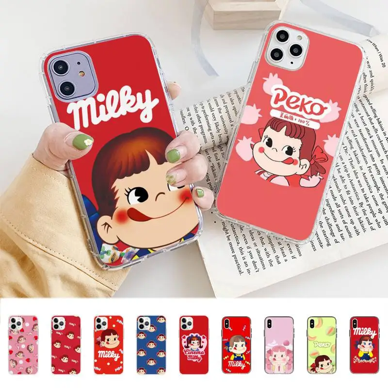 FHNBLJ мультяшный Fujiya Peko молочный чехол для телефона iPhone 11 12 13 mini pro XS MAX 8 7 6 6S Plus X 5S SE