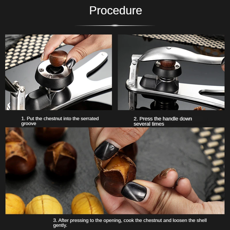 stainless steel 2 in 1 quick chestnut clip walnut pliers metal nutcracker sheller nut opener kitchen tools cutter gadgets free global shipping