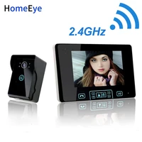 homeeye 2 4ghz digital video door phone 7%e2%80%98%e2%80%99 video intercom security home access control system office doorbell built in battery