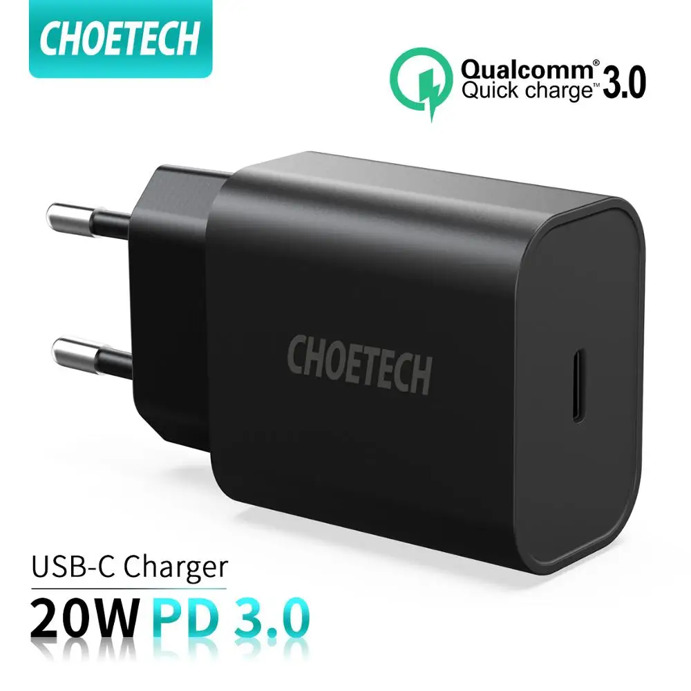 CHOETECH Quick Charge 3 0 20 Вт USB C адаптер питания Быстродействующее зарядное устройство PD