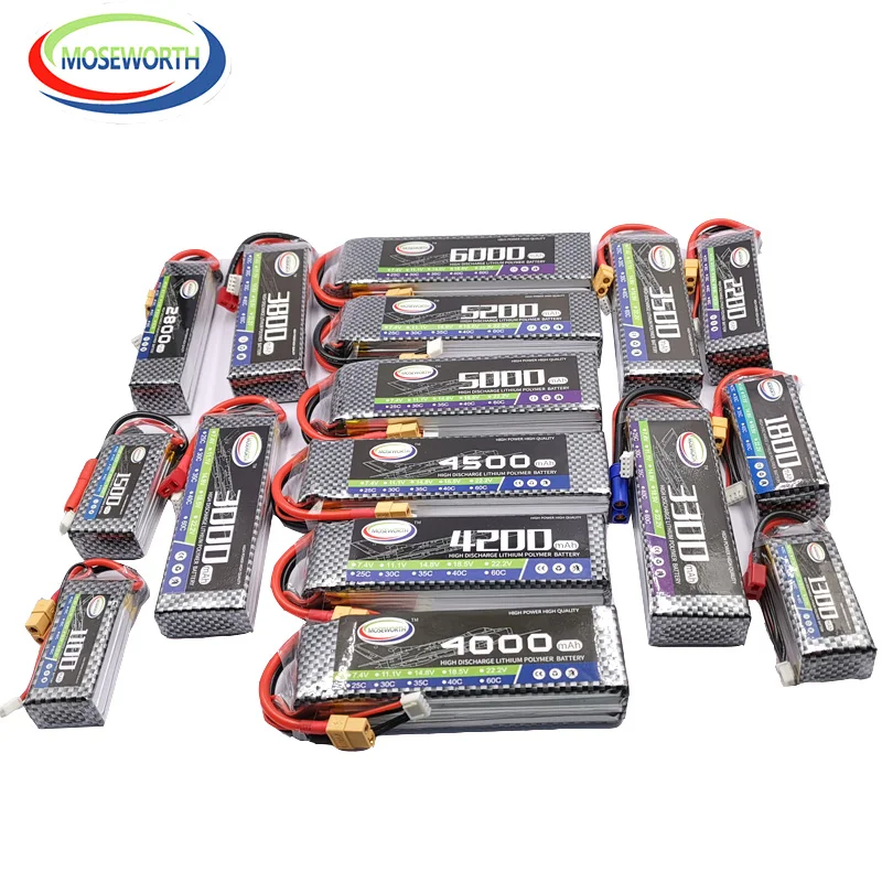 3S RC LiPo Батарея 11 1 V 5200 мА/ч 30C для радиоуправляемый самолет Квадрокоптер Вертолет