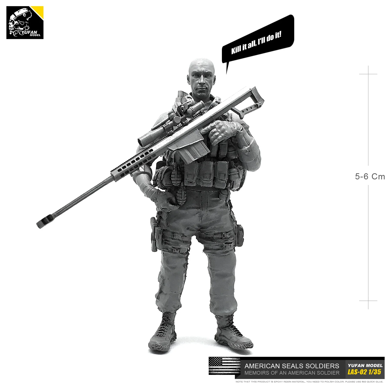 

1/35 Resin Model Kits Us Seal Sniper Resin Soldier self-assembled Las-02