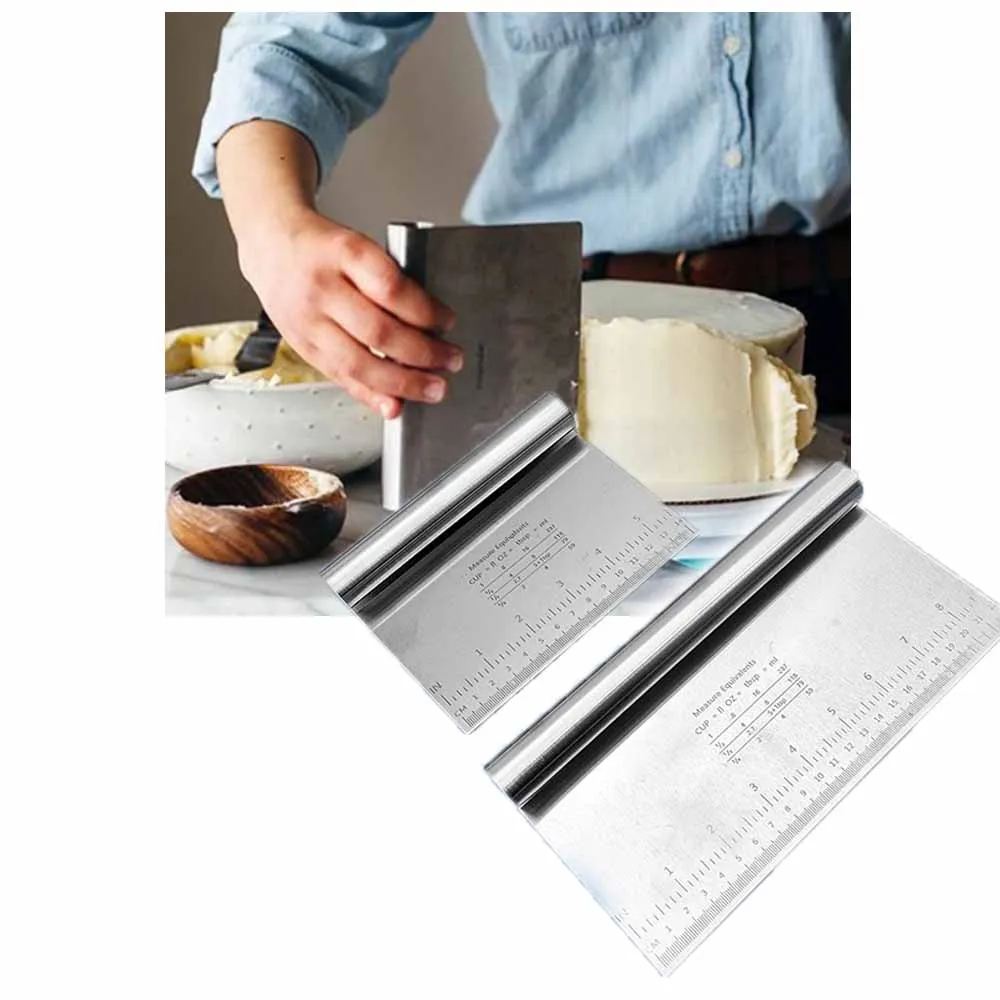 

Butter Cream Smoother Cake Stainless Steel Scraper Chocolate Smoother Spatulas Cake Decorating Molds Baking Tools
