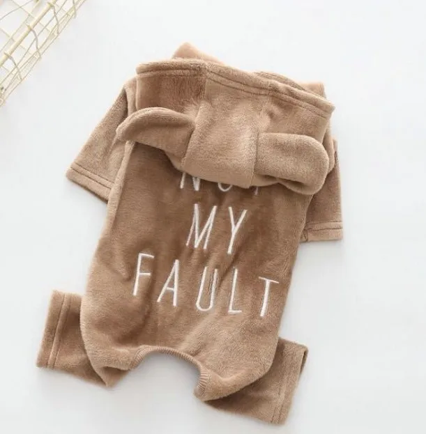 [Магазин MPK] серия NMF толстовки для собак с медвежьими ушками, одежда для кошек, свитер для собак и кошек, французская одежда для бульдога, толстовки для домашних животных 7 размеров - Цвет: Brown With Ears